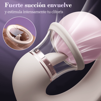 Selene - Vibrador para clítoris y punto G con succión y estimulación con lengua para orgasmos combinados