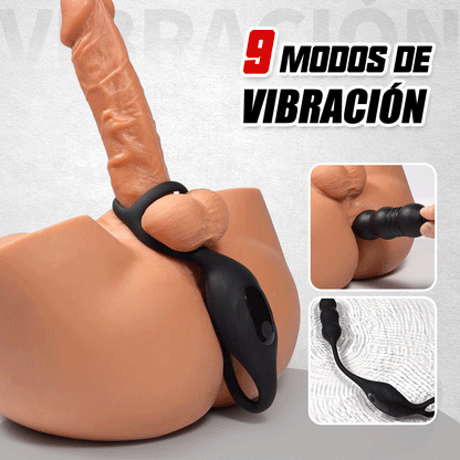 Mike 9 Masajeador de Próstata Portátil con Vibración y Pulsación con Anillo para el Pene