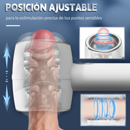 Hardy - Masturbador de mano telescópico automático con 3 frecuencias