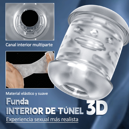 Hardy - Masturbador de mano telescópico automático con 3 frecuencias