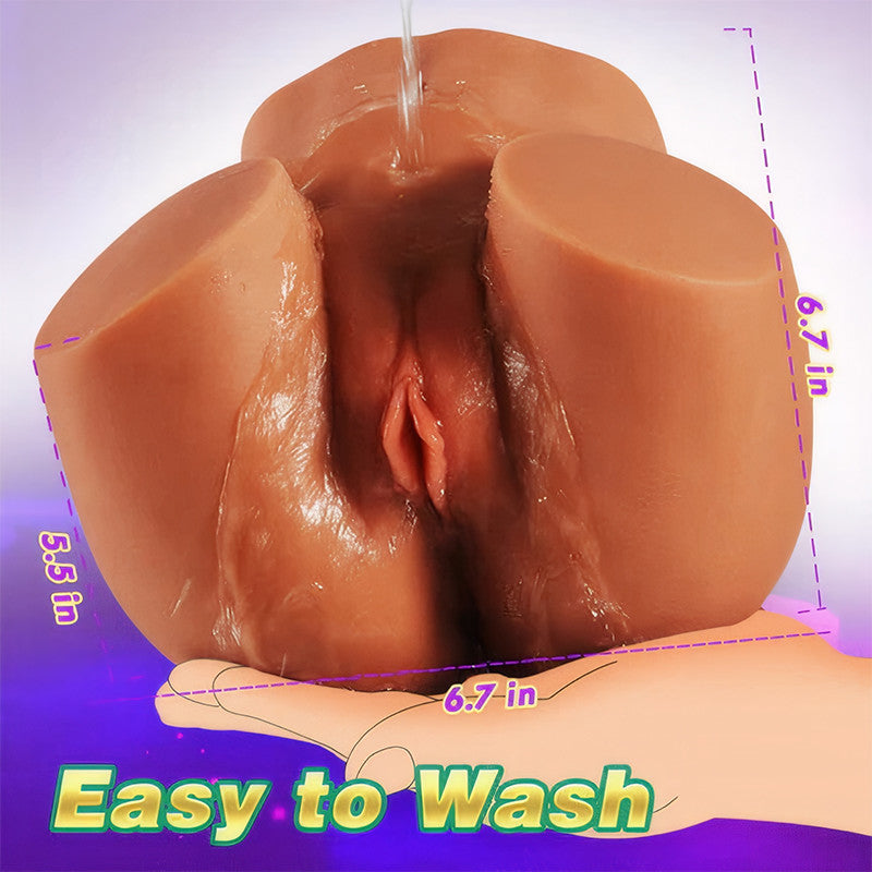 【QUENTE】 Jessi Masturbador 3D Realista Vagina e Ânus Estrutura Marrom 2,1KG YAYOU