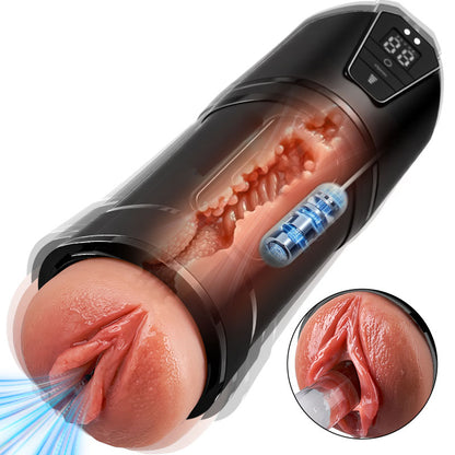 Challenger - 10 Vibraciones, 5 Succiones, Vagina Ultra-Realista, Masturbador Simulado