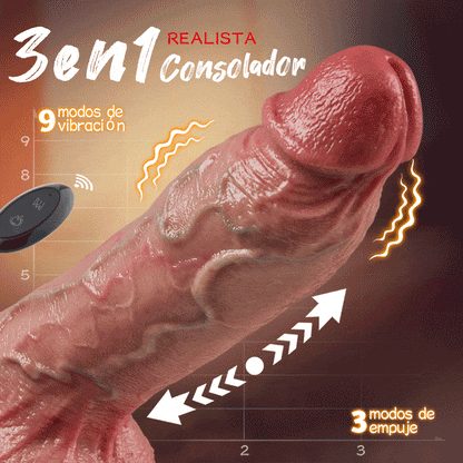 【Dildo Ultra Realista】Kimi - 10,8‘‘ x 2,32‘‘ Dildo Grueso con Empuje, Venas Pintadas a Mano y Textura de Piel Realista