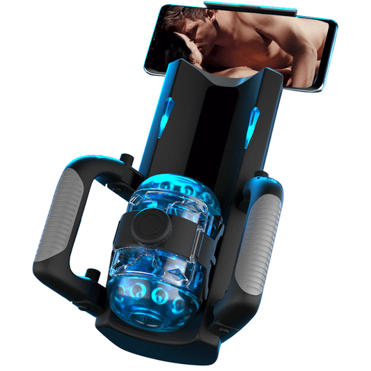 Venom - Carrera Larga 12 cm & 700 Golpes/Min, Telescópico, Estrechez Ajustable, Soporte para Teléfono, Masturbador Automático Masculino