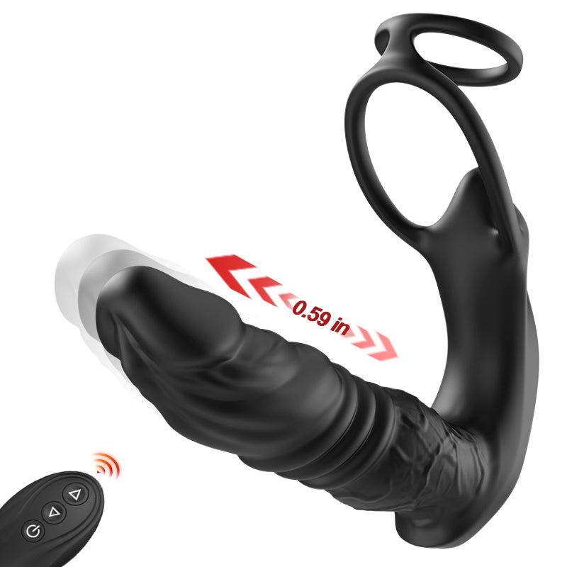 Kael - Juguete anal realista para la próstata con 9 modos de vibración y doble anillo para máximo placer