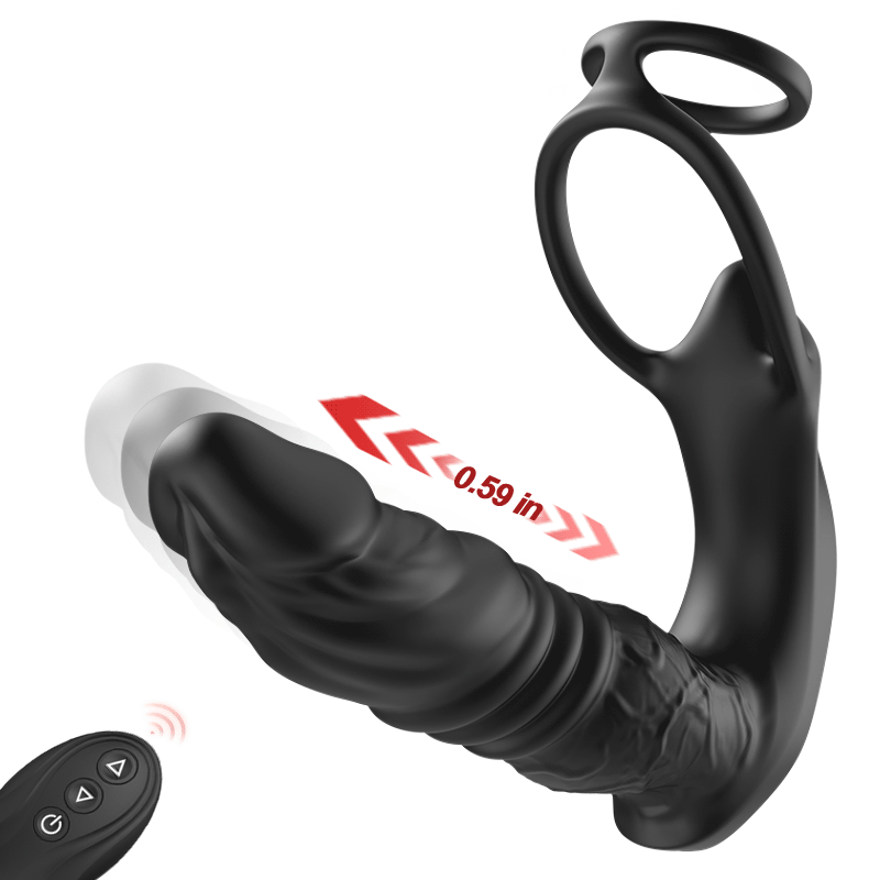 Kael - Juguete anal realista para la próstata con 9 modos de vibración y doble anillo para máximo placer