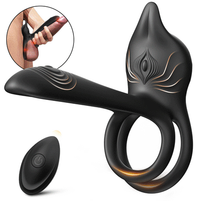 Vibrador de anillo de pene 3 en 1, estimulador de clítoris y punto G de 10 vibraciones, vibrador de pareja de erección