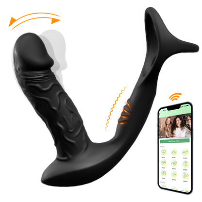 SeekHeart Vibrador Anal Ondulante y Vibratorio con 9 Modos, Control por App y Anillo para el Pene