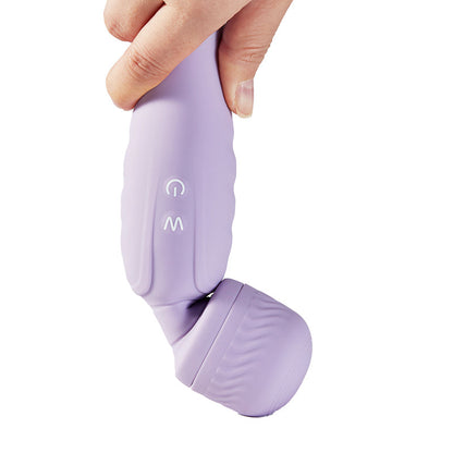 Vibrador de pezón y clítoris con doble cabezal AV Stick morado