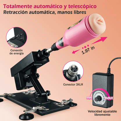 Azax - Placer supremo con la máquina sexual mejor valorada - 7 accesorios, empuje automático, amor anal