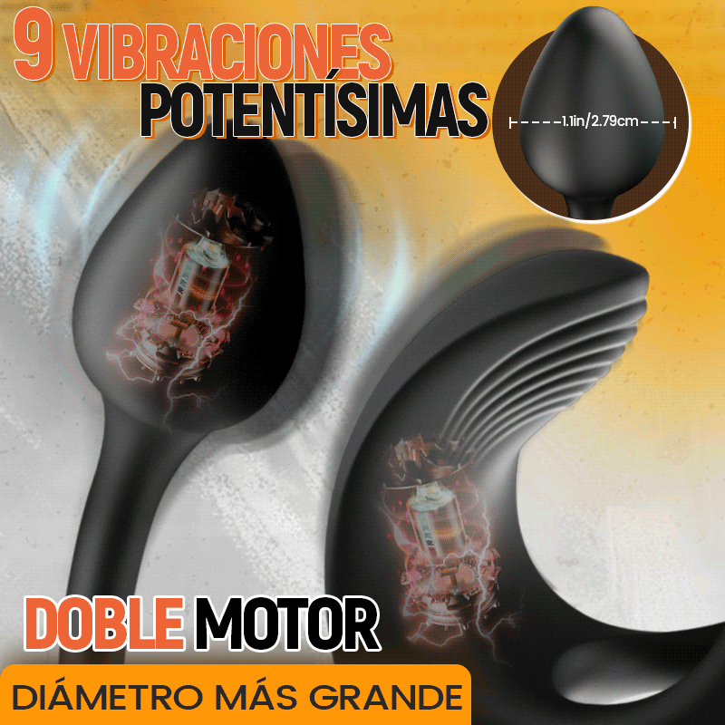 Zenith - Estimulador vibratorio en forma de bola con anillos para el pene