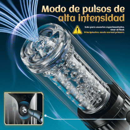 Vortex Male Stroker - 4 potentes niveles de succión, modo impulso con un botón, fácil de limpiar con lubricante gratis