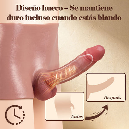 Hunter - Dildo con arnés de silicona de 6,69 pulgadas, bragas elásticas reutilizables para hombres y parejas