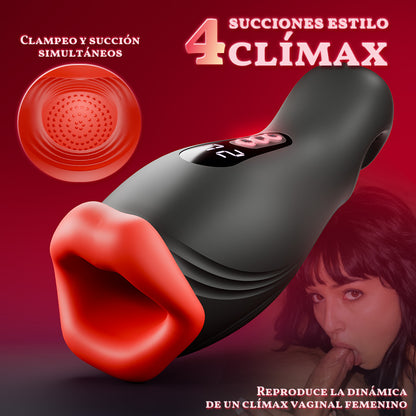 Encanto - 9 Vibraciones  4 Succiones  Succión con Clampeo  Simulador Oral para Hombres