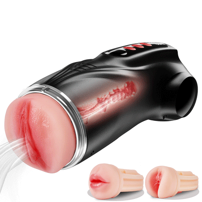 【Oferta relámpago: 30% DTO】Daphne - Bomba para Pene con 3 Mangas Intercambiables, Coño de Bolsillo, 9 Modos de Succión y 9 Vibraciones, Masturbador Masculino