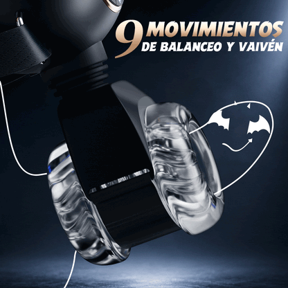 【Oferta relámpago: 30% DTO】Hazel - Wearable Male Masturbator 3-in-1 9 Thrusting Rotating Vibrating Sex Toy for Men Silicone Sleeve