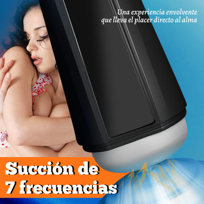Copa de masturbación vibratoria con succión eléctrica 2 en 1 con 7 frecuencias