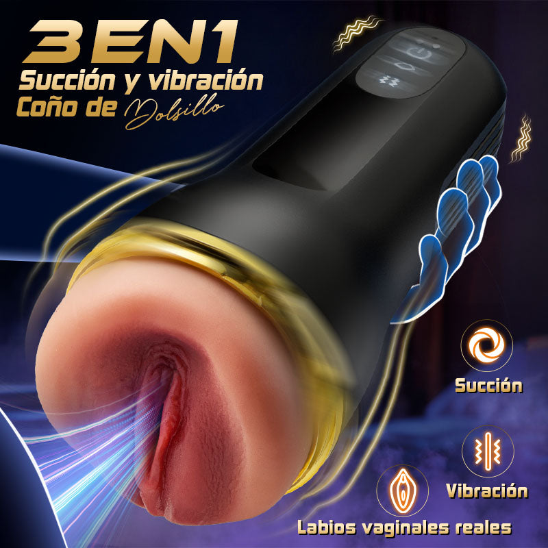 【Los más vendidos del Viernes Negro】Captain - 5 Chupar 10 Vibrador Vagina Simulada Entrada Masturbación Masculina Copas