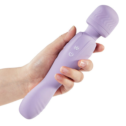 Vibrador de pezón y clítoris con doble cabezal AV Stick morado