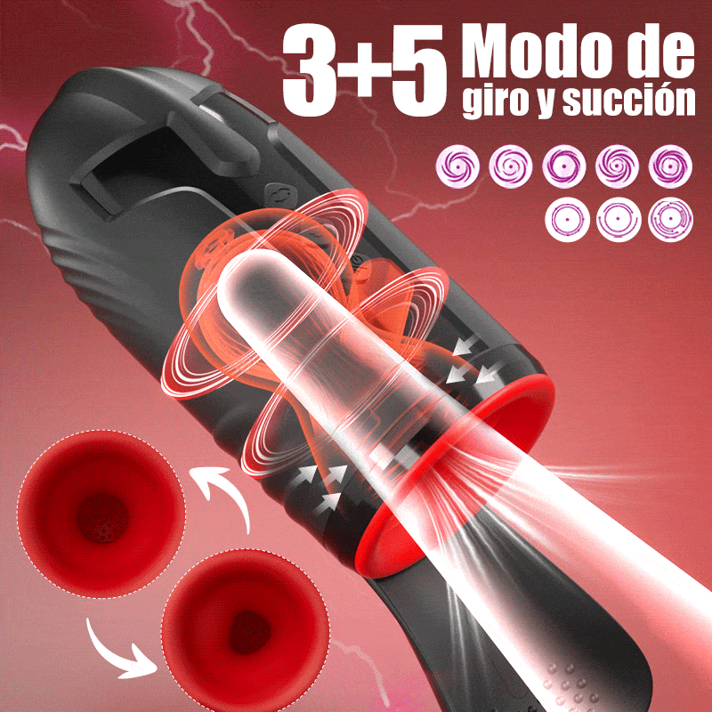 Cavallerist-10 Vibración 5 Chupada Oral 3 Torsión Giro Glande Entrenamiento + Masturbación