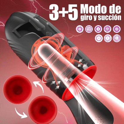 Cavallerist-10 Vibración 5 Chupada Oral 3 Torsión Giro Glande Entrenamiento + Masturbación