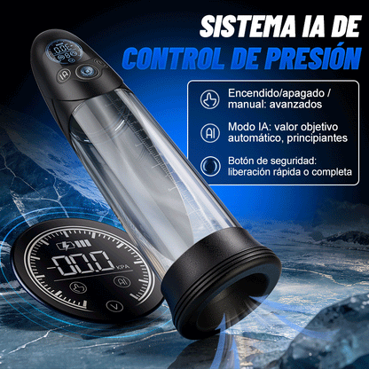 BathFun Pro - Bomba de entrenamiento por vacío con 9 niveles y control de presión por IA, pantalla LCD con visualización de presión en tiempo real, 58 dB