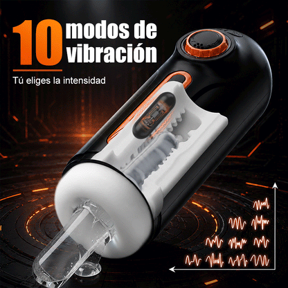 【Heatable】Alien 5 in 1 Masturbator 10 Vibrations 4 Sucks Thrust+Vibrate+Suck+Voice+Heat