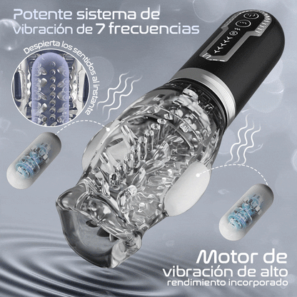 Amber - 7 Vibrador 5 empujones giratorios Mamadas Masturbador