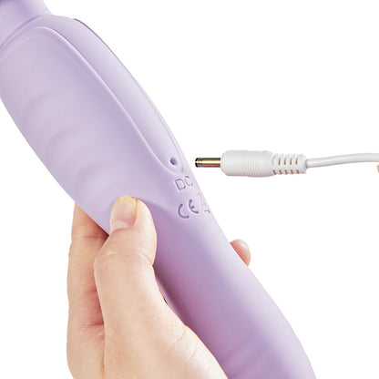 Vibrador de pezón y clítoris con doble cabezal AV Stick morado