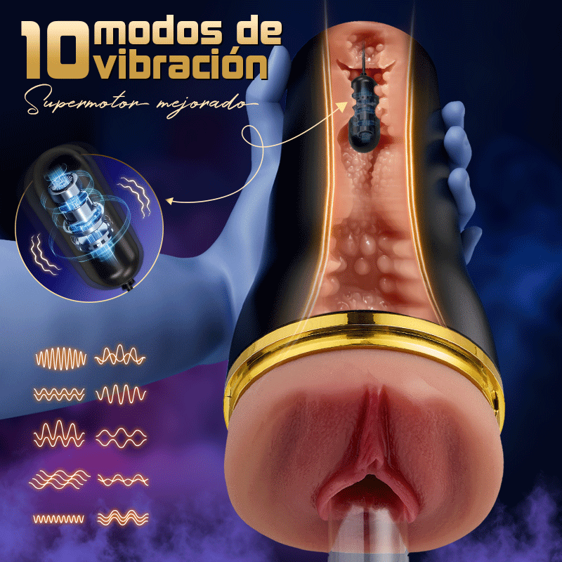 【Los más vendidos del Viernes Negro】Captain - 5 Chupar 10 Vibrador Vagina Simulada Entrada Masturbación Masculina Copas