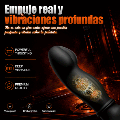 Hugo - Masajeador de próstata portátil con movimientos de empuje, correas y doble control mediante APP y mando a distancia