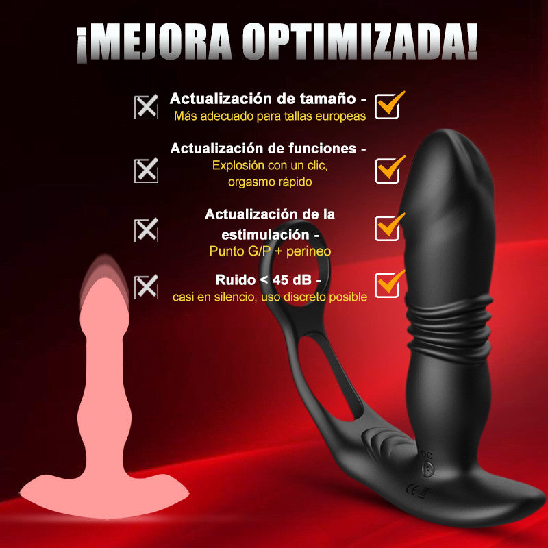 SAUL Double Penis Ring 3 Thrust 12 Prostate Vibrators