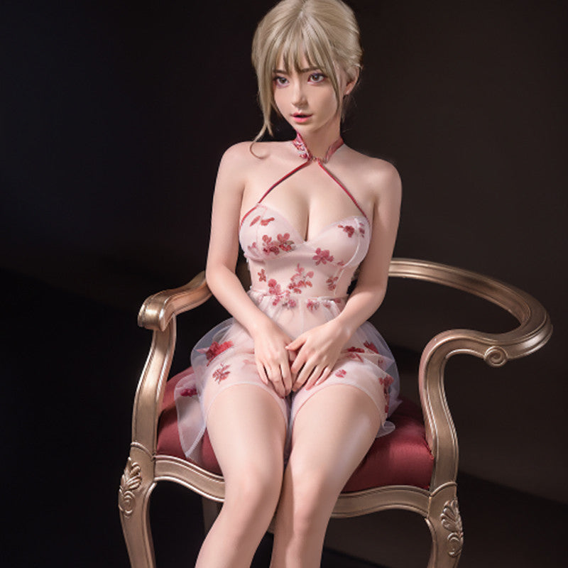 Cherry - Muñeca de pétalos de ojos marrones y rubia de 148 cm, la mejor opción para el sexo 32 kg