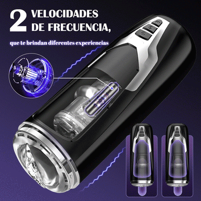 Black Knight Masturbadores Telescópicos Automáticos + Motor Extremo Rotativo