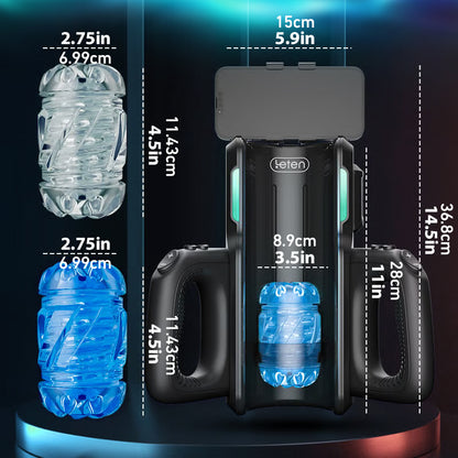 【Envío gratis】LETEN 10 Potente masturbador con motor de alta velocidad y soporte para teléfono