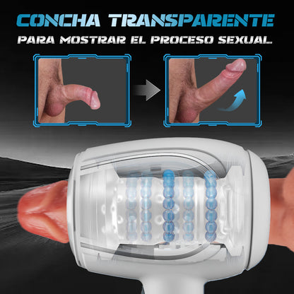 Masturbador portátil automático de 6 frecuencias con vibración de empuje