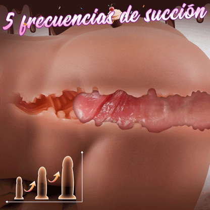 Paola - Seductora Muñeca Sexual 2-en-1 con 5 Modos de Succión y 10 Niveles de Vibración, Función de Calentamiento Automático, Sensación de Piel Realista