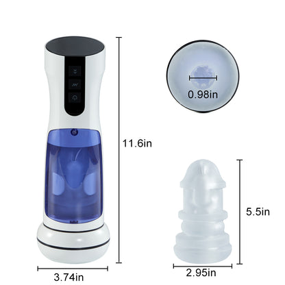 Vaso masturbador retráctil Cosmic Warrior 2 con 7 frecuencias de vibración y calefacción