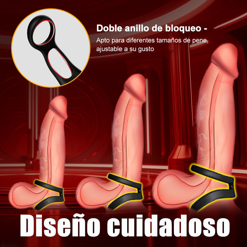 SAUL Double Penis Ring 3 Thrust 12 Prostate Vibrators
