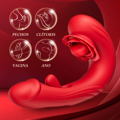 Papaver rhoeas—— Vibrador de punto G tres en uno con rotación de 10 frecuencias + vibración + palmadas