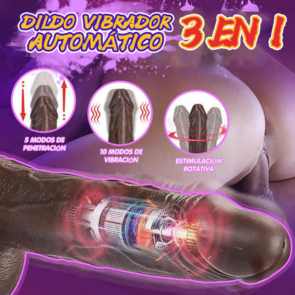 Black Panther Vibración+Telescópico+Rotación Dildos Realista L 22.1CM×3.8CM