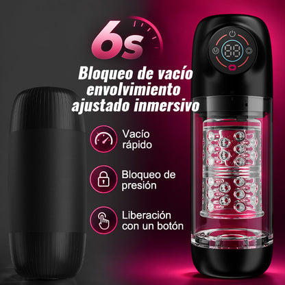 Poseidón-Masturbador de Baño 3 en 1 7 Chupones + 7 Giratorios ¡El rey de la masturbación acuática!