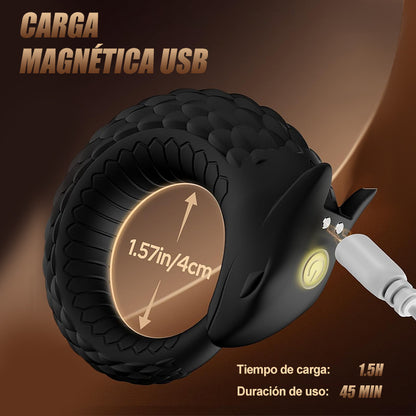 Dragon Thunder – Anillo para pene con 10 vibraciones, juguete de silicona de larga duración