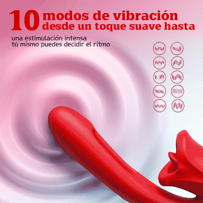 【Envío en 24 horas】Vibrador de punto G con función de lamido lingual y lengua vibradora