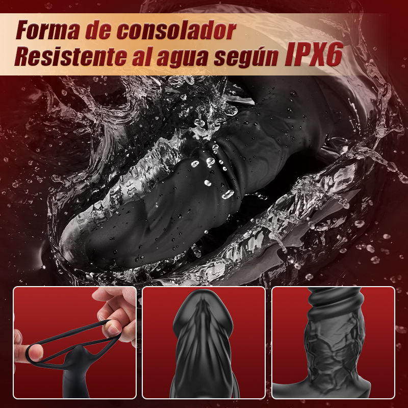 Kael - Juguete anal realista para la próstata con 9 modos de vibración y doble anillo para máximo placer