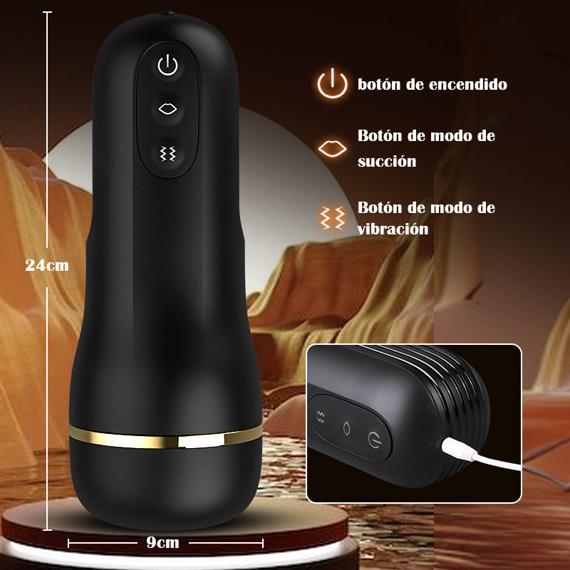 【¡Envío gratis por tiempo limitado!】Captain - 5 Chupar 10 Vibrador Vagina Simulada Entrada Masturbación Masculina Copas