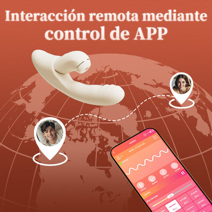 Vibradores SVAKOM 4 en 1 con control por aplicación, succión, calor y punto G, estimulador de succión desmontable