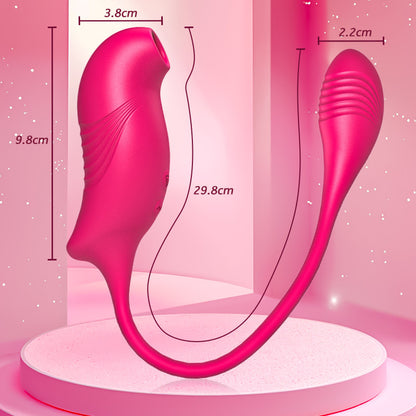 2-i-1 dildo med 10 sugfrekvenser och 10 vibrationsfrekvenser