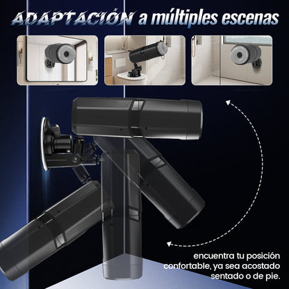 GripMax – Vibrador doble rotativo telescópico sin manos con soporte de ventosa.