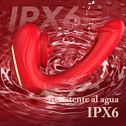 Papaver rhoeas—— Vibrador de punto G tres en uno con rotación de 10 frecuencias + vibración + palmadas